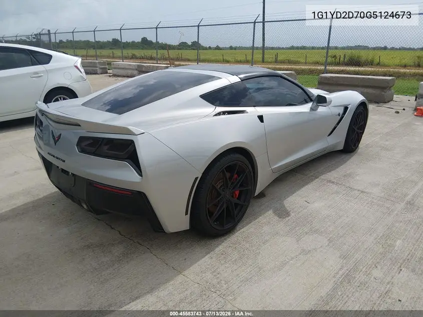 2016 Chevrolet Corvette Stingray VIN: 1G1YD2D70G5124673 Lot: 45583743