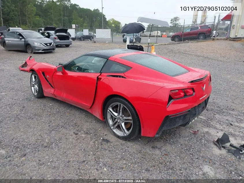 2016 Chevrolet Corvette Stingray VIN: 1G1YF2D79G5102004 Lot: 45611473