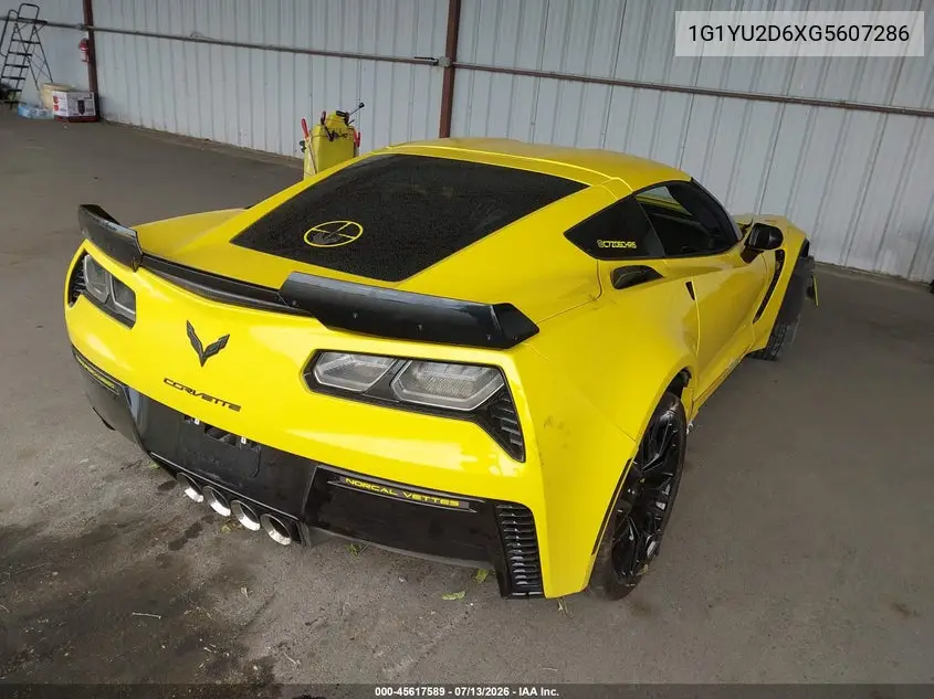 2016 Chevrolet Corvette Z06 VIN: 1G1YU2D6XG5607286 Lot: 45617589