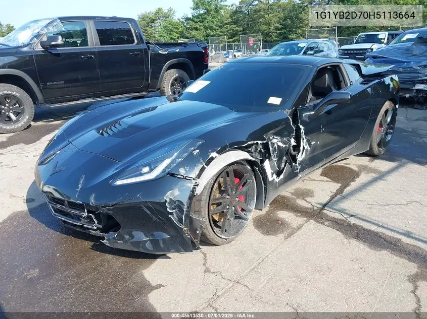 2017 Chevrolet Corvette Stingray VIN: 1G1YB2D70H5113664 Lot: 45513530