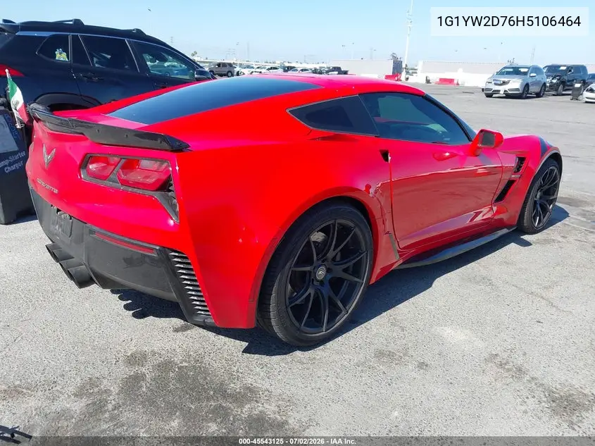 2017 Chevrolet Corvette Grand Sport VIN: 1G1YW2D76H5106464 Lot: 45543125