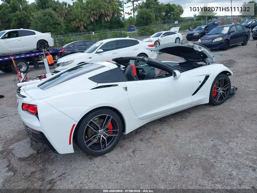 2017 Chevrolet Corvette Stingray VIN: 1G1YB2D71H5111132 Lot: 45543959