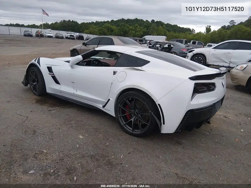2017 Chevrolet Corvette Grand Sport VIN: 1G1Y12D73H5117520 Lot: 45595225