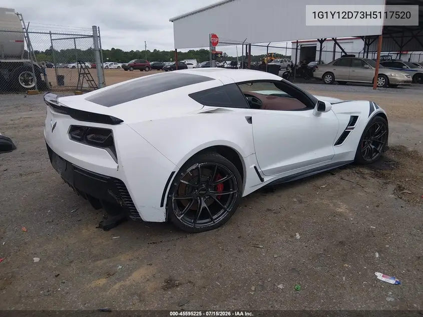 2017 Chevrolet Corvette Grand Sport VIN: 1G1Y12D73H5117520 Lot: 45595225