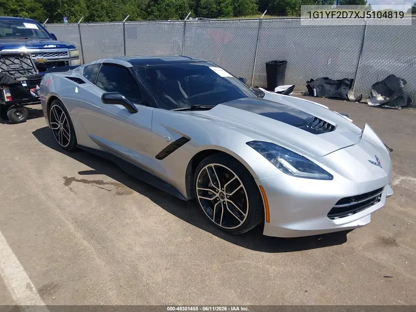 2018 Chevrolet Corvette Stingray VIN: 1G1YF2D7XJ5104819 Lot: 45301455