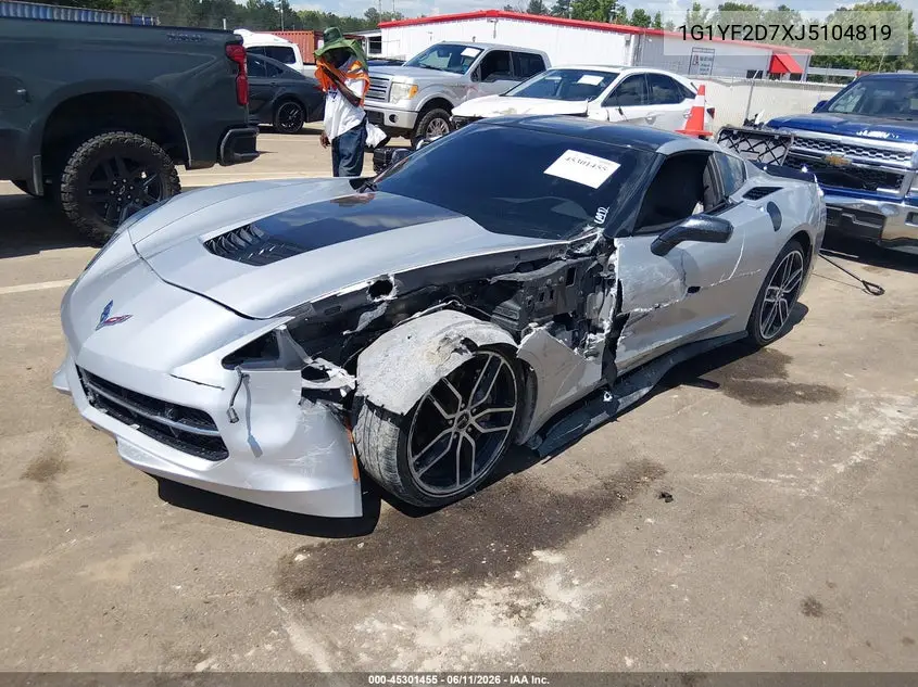 2018 Chevrolet Corvette Stingray VIN: 1G1YF2D7XJ5104819 Lot: 45301455