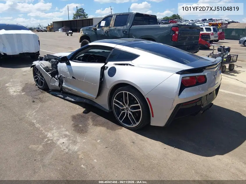 2018 Chevrolet Corvette Stingray VIN: 1G1YF2D7XJ5104819 Lot: 45301455