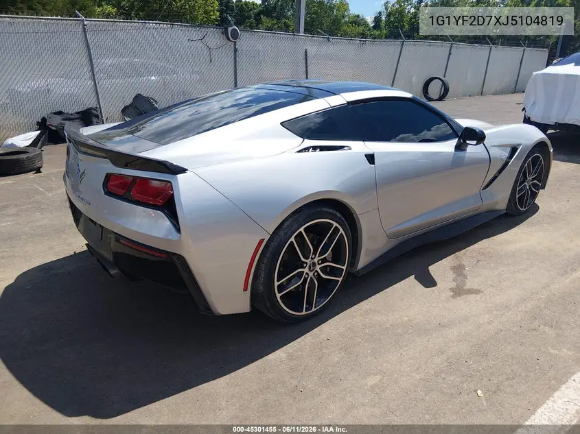 2018 Chevrolet Corvette Stingray VIN: 1G1YF2D7XJ5104819 Lot: 45301455