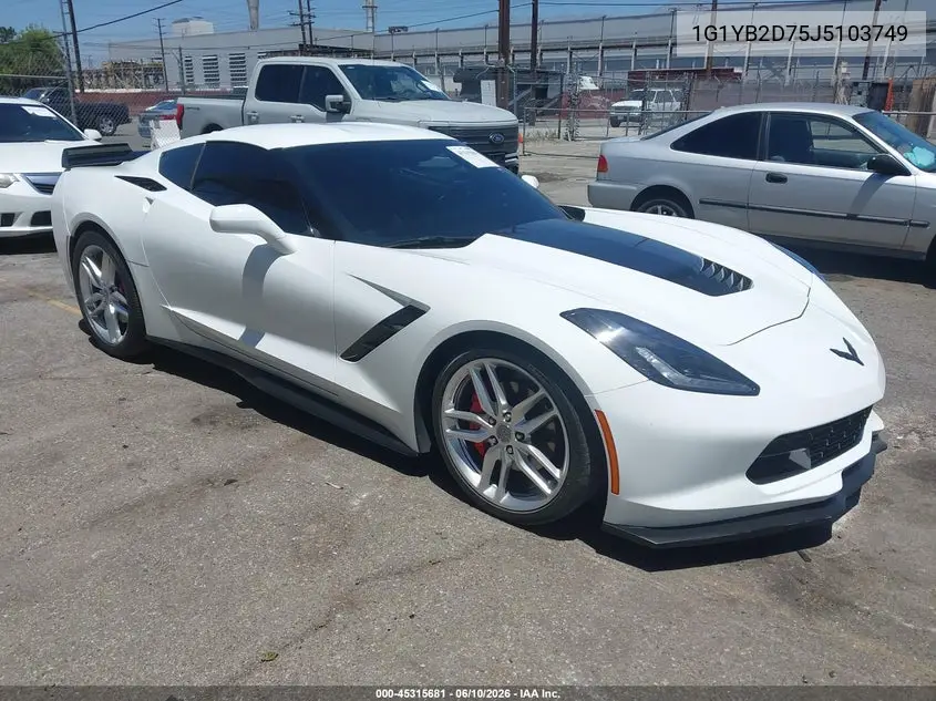 2018 Chevrolet Corvette Stingray VIN: 1G1YB2D75J5103749 Lot: 45315681