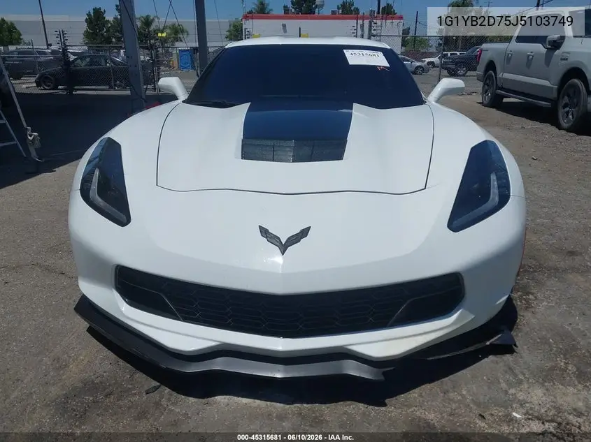 2018 Chevrolet Corvette Stingray VIN: 1G1YB2D75J5103749 Lot: 45315681