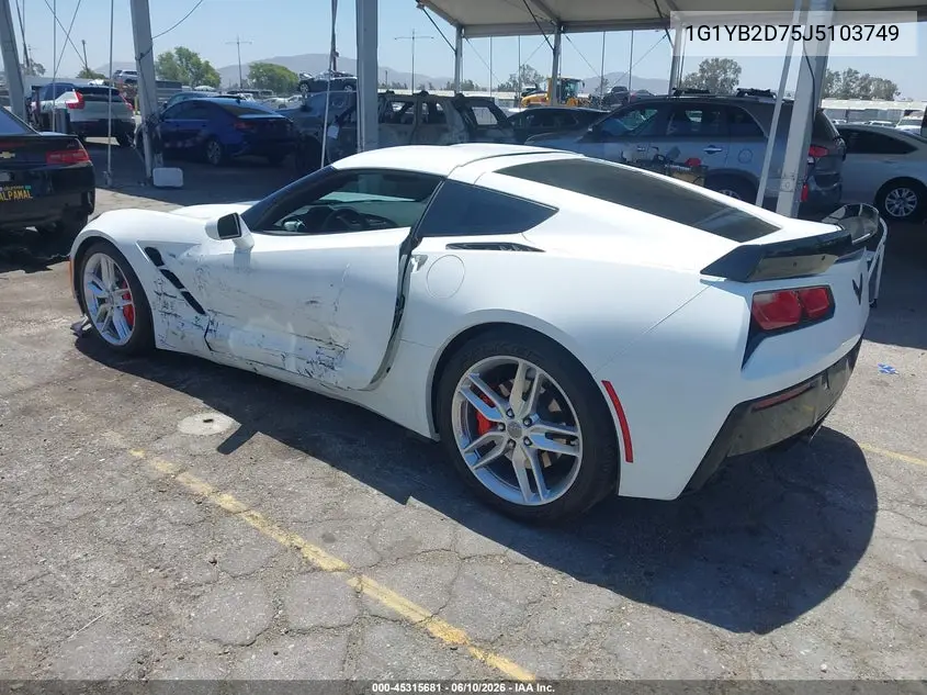 2018 Chevrolet Corvette Stingray VIN: 1G1YB2D75J5103749 Lot: 45315681