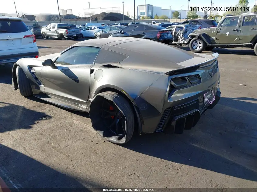 2018 Chevrolet Corvette Z06 VIN: 1G1YS2D6XJ5601419 Lot: 45543403