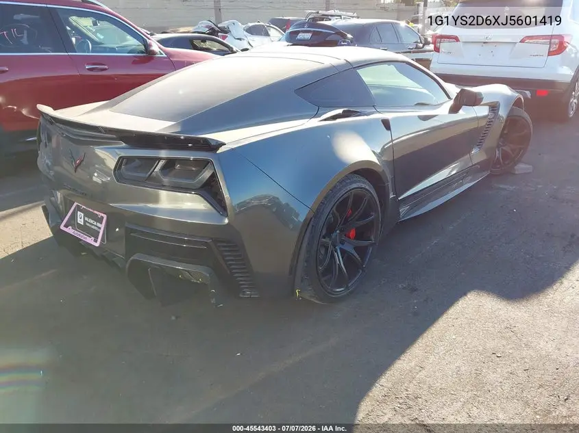 2018 Chevrolet Corvette Z06 VIN: 1G1YS2D6XJ5601419 Lot: 45543403