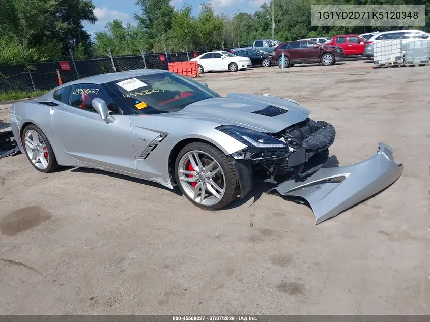 2019 Chevrolet Corvette Stingray VIN: 1G1YD2D71K5120348 Lot: 45508227