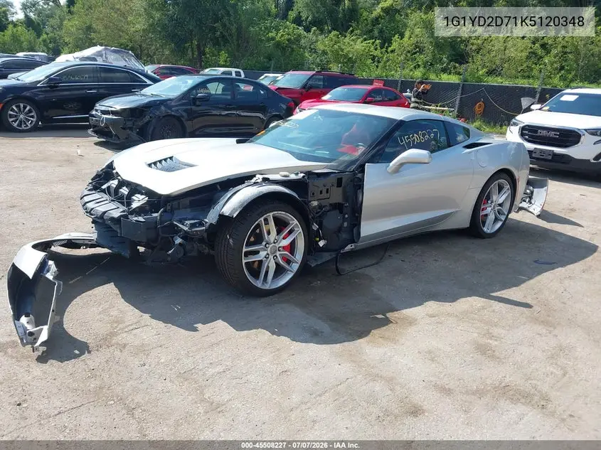2019 Chevrolet Corvette Stingray VIN: 1G1YD2D71K5120348 Lot: 45508227