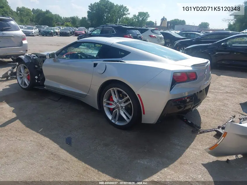 2019 Chevrolet Corvette Stingray VIN: 1G1YD2D71K5120348 Lot: 45508227