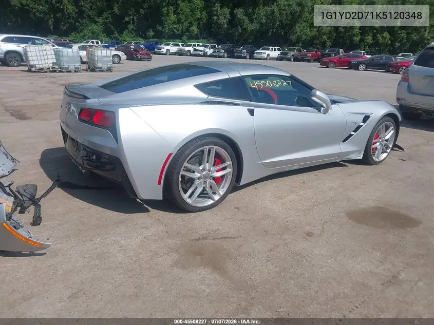 2019 Chevrolet Corvette Stingray VIN: 1G1YD2D71K5120348 Lot: 45508227