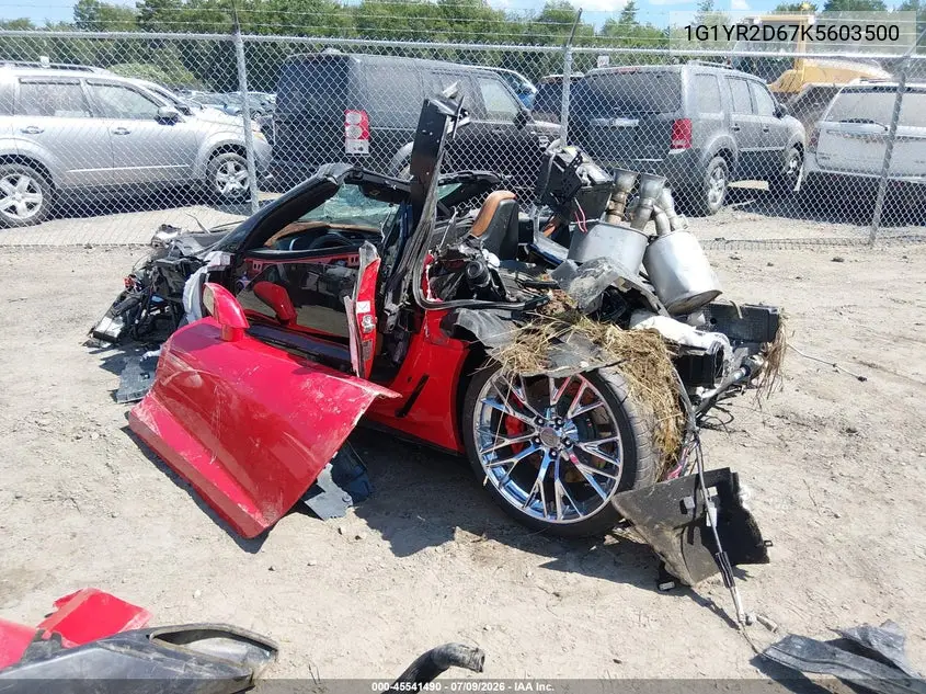 2019 Chevrolet Corvette Z06 VIN: 1G1YR2D67K5603500 Lot: 45541490