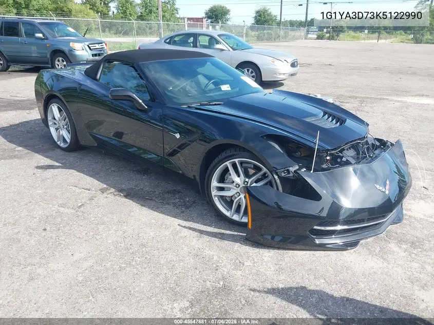 2019 Chevrolet Corvette Stingray VIN: 1G1YA3D73K5122990 Lot: 45547881