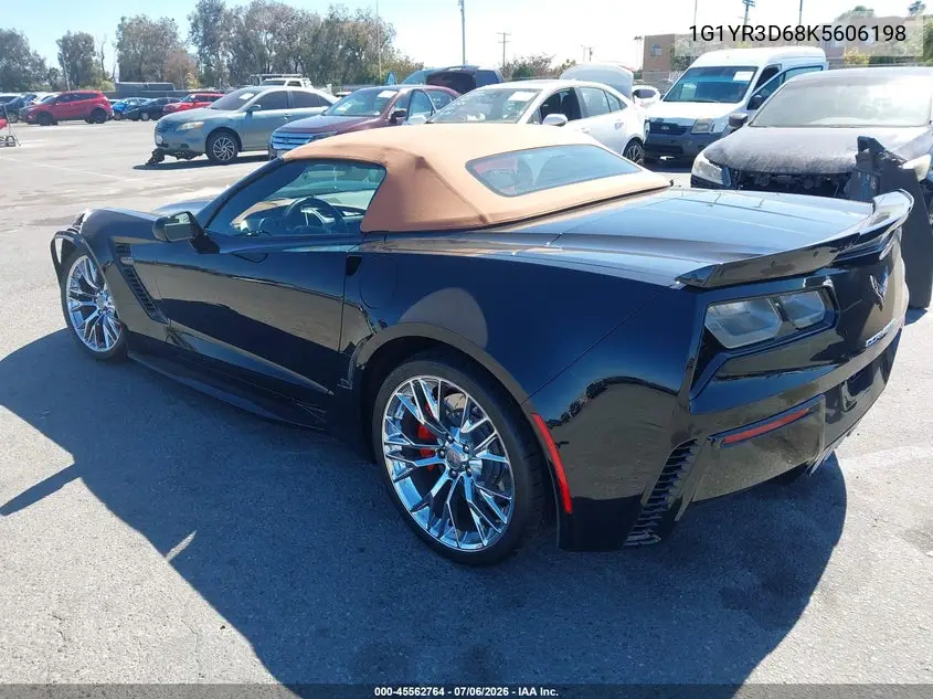 2019 Chevrolet Corvette Z06 VIN: 1G1YR3D68K5606198 Lot: 45562764