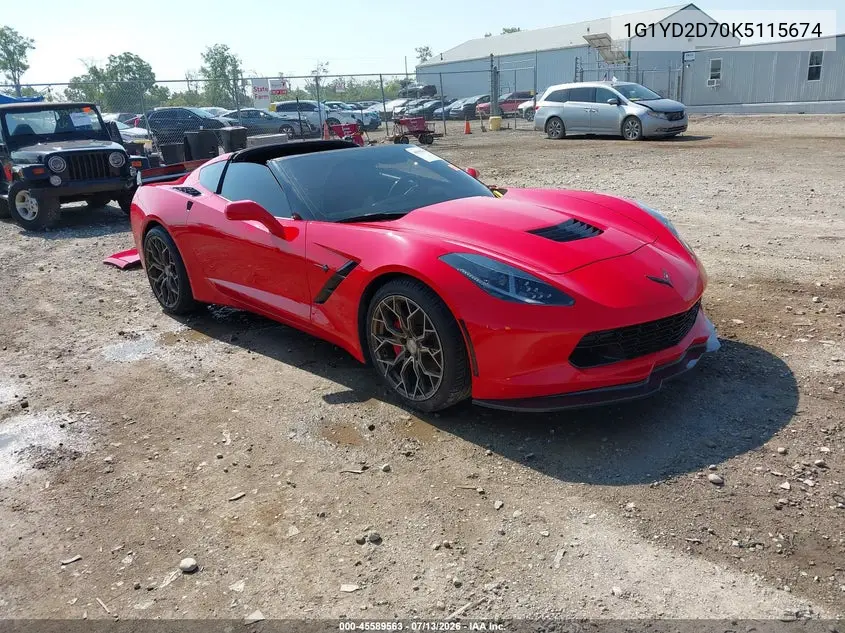 2019 Chevrolet Corvette Stingray VIN: 1G1YD2D70K5115674 Lot: 45589563