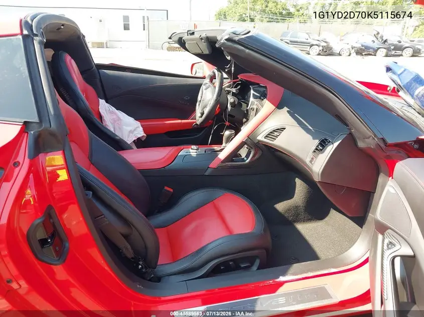 2019 Chevrolet Corvette Stingray VIN: 1G1YD2D70K5115674 Lot: 45589563