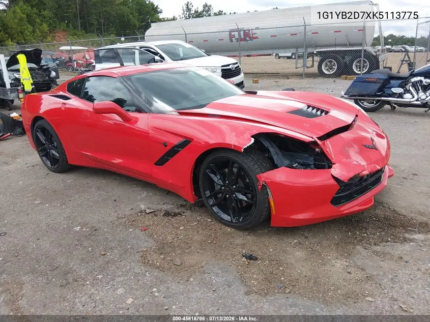 2019 Chevrolet Corvette Stingray VIN: 1G1YB2D7XK5113775 Lot: 45616766
