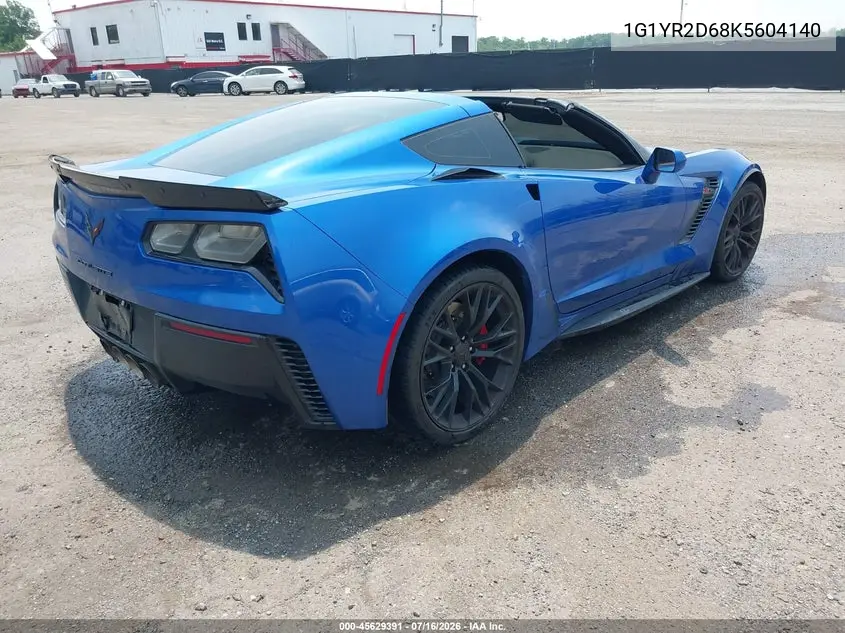 2019 Chevrolet Corvette Z06 VIN: 1G1YR2D68K5604140 Lot: 45629391
