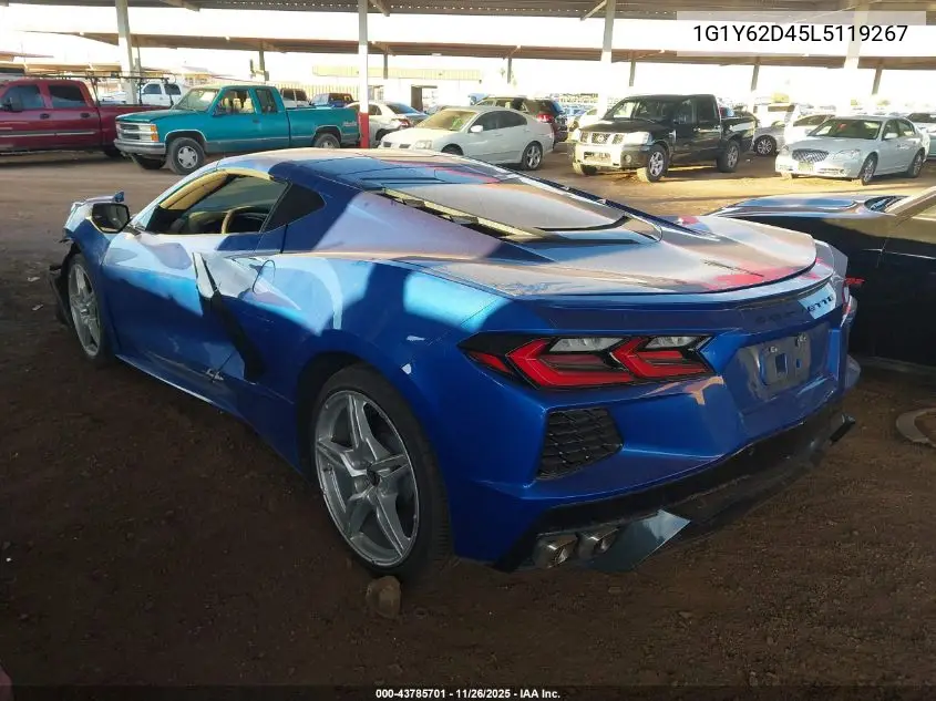 1G1Y62D45L5119267 2020 Chevrolet Corvette Stingray Rwd 1Lt
