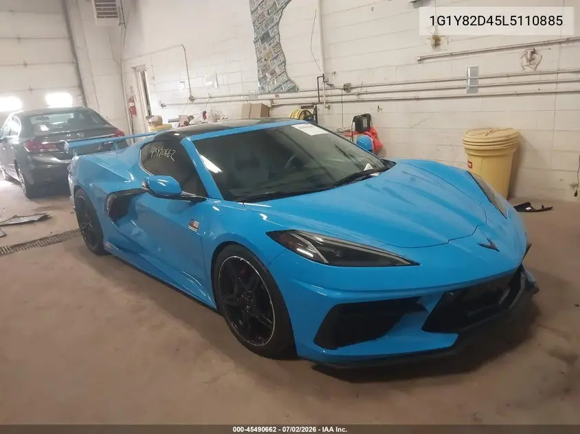 2020 Chevrolet Corvette Stingray Rwd 3Lt VIN: 1G1Y82D45L5110885 Lot: 45490662