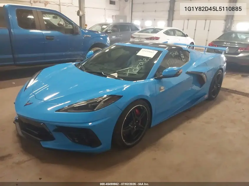 2020 Chevrolet Corvette Stingray Rwd 3Lt VIN: 1G1Y82D45L5110885 Lot: 45490662
