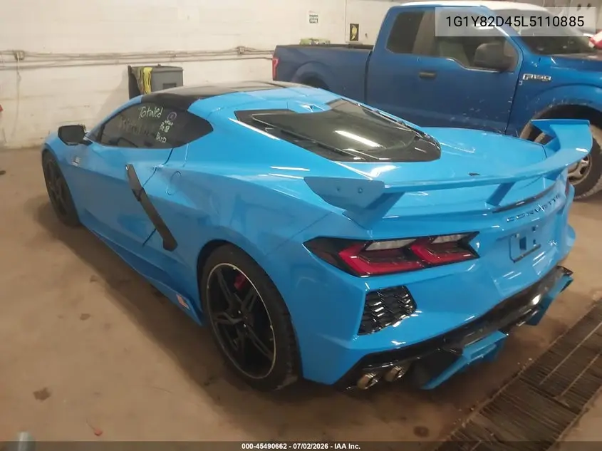 2020 Chevrolet Corvette Stingray Rwd 3Lt VIN: 1G1Y82D45L5110885 Lot: 45490662
