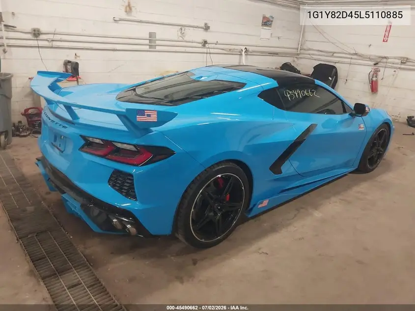 2020 Chevrolet Corvette Stingray Rwd 3Lt VIN: 1G1Y82D45L5110885 Lot: 45490662