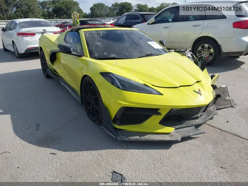2021 Chevrolet Corvette Stingray Rwd 2Lt VIN: 1G1YB2D44M5108726 Lot: 45564365
