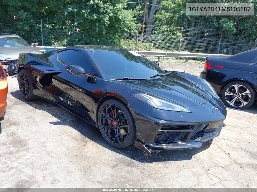 2021 Chevrolet Corvette Stingray Rwd 1Lt VIN: 1G1YA2D41M5105687 Lot: 45595709
