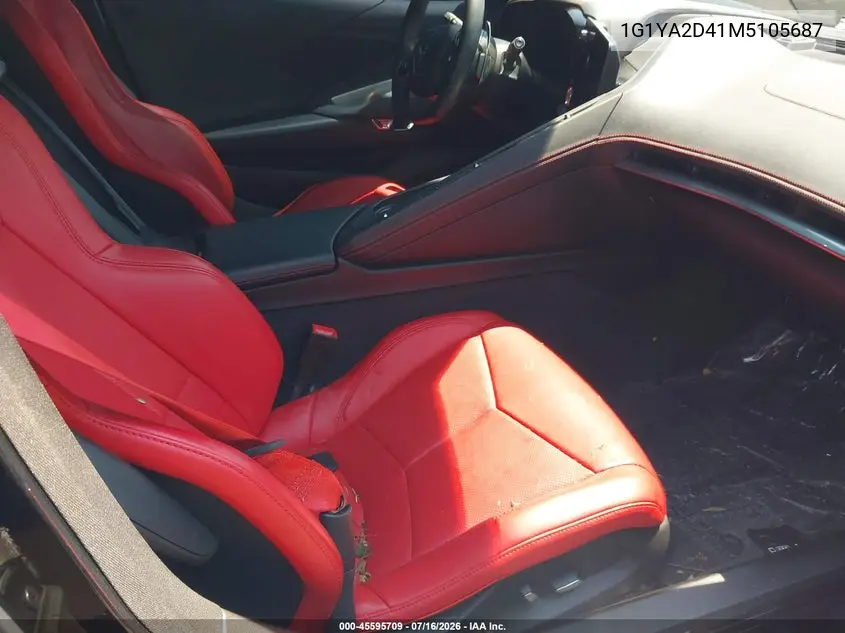 2021 Chevrolet Corvette Stingray Rwd 1Lt VIN: 1G1YA2D41M5105687 Lot: 45595709