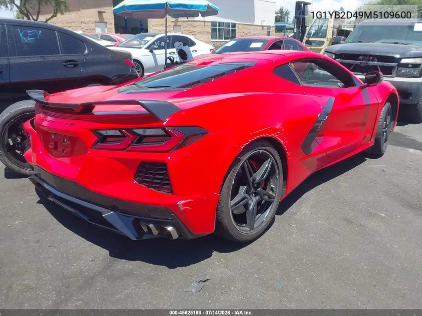2021 Chevrolet Corvette Stingray Rwd 2Lt VIN: 1G1YB2D49M5109600 Lot: 45625188