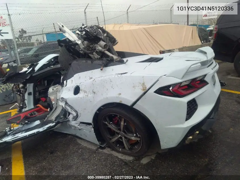 1G1YC3D41N5120336 2022 Chevrolet Corvette Stingray Rwd 3Lt