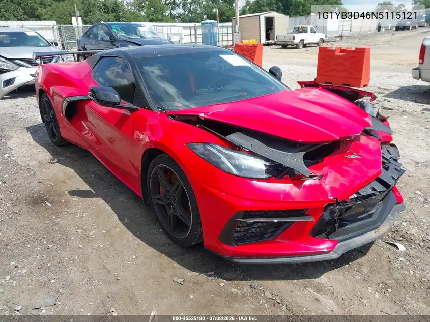 2022 Chevrolet Corvette Stingray Rwd 2Lt VIN: 1G1YB3D46N5115121 Lot: 45525180