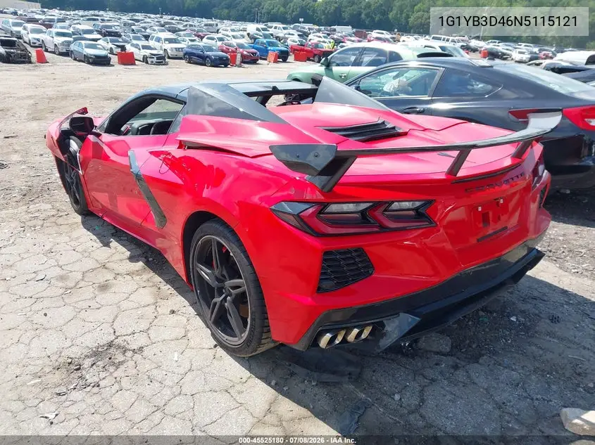 2022 Chevrolet Corvette Stingray Rwd 2Lt VIN: 1G1YB3D46N5115121 Lot: 45525180