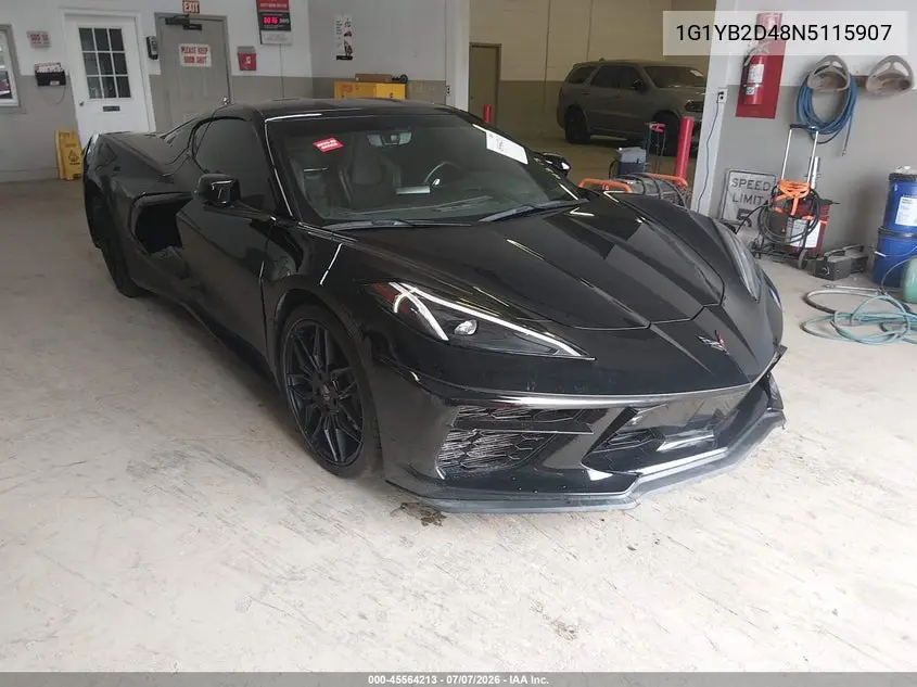 2022 Chevrolet Corvette Stingray Rwd 2Lt VIN: 1G1YB2D48N5115907 Lot: 45564213
