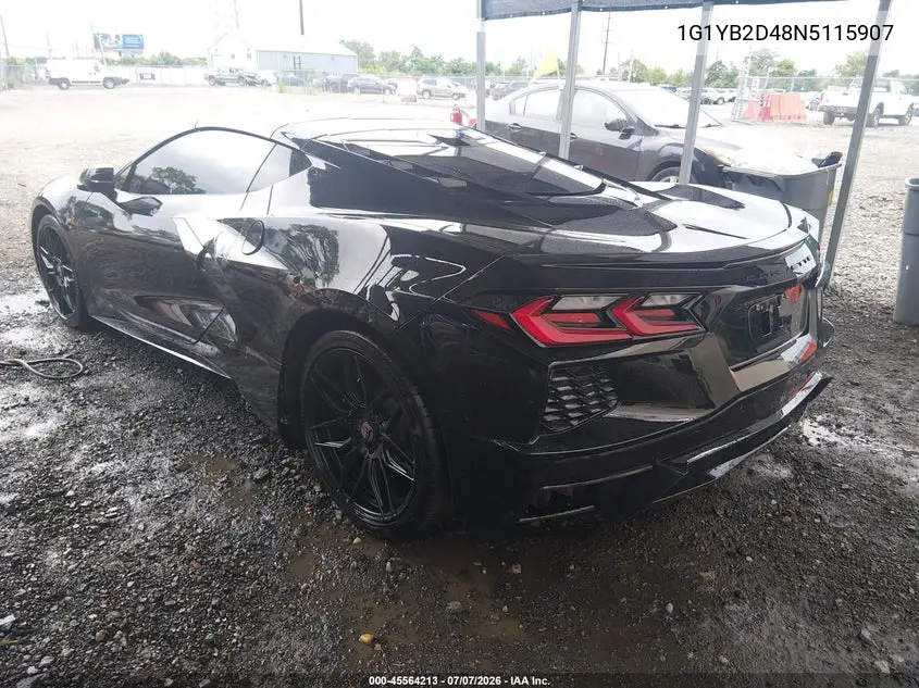 2022 Chevrolet Corvette Stingray Rwd 2Lt VIN: 1G1YB2D48N5115907 Lot: 45564213
