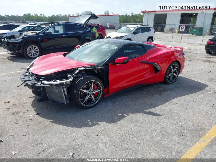 2022 Chevrolet Corvette Stingray Rwd 3Lt VIN: 1G1YC3D49N5106989 Lot: 45575244