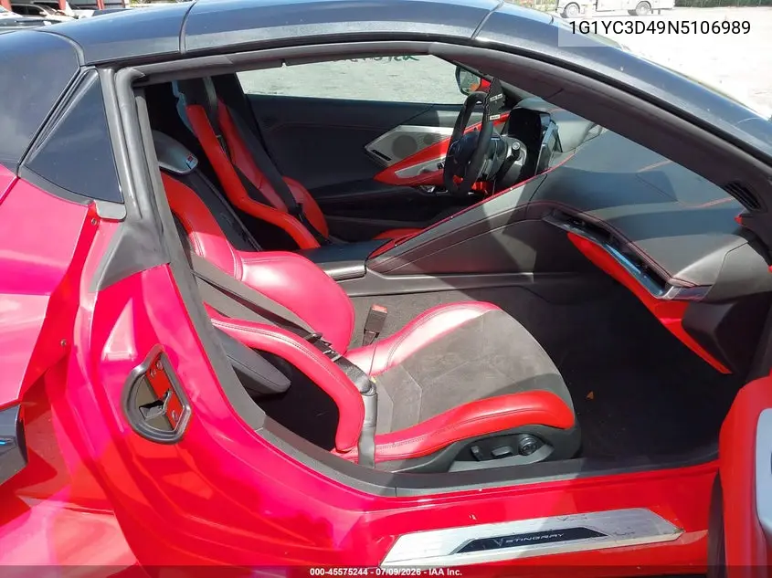 2022 Chevrolet Corvette Stingray Rwd 3Lt VIN: 1G1YC3D49N5106989 Lot: 45575244