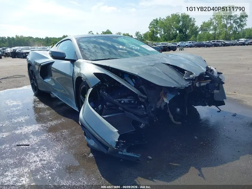 2023 Chevrolet Corvette Stingray Rwd 2Lt VIN: 1G1YB2D40P5111790 Lot: 45273690
