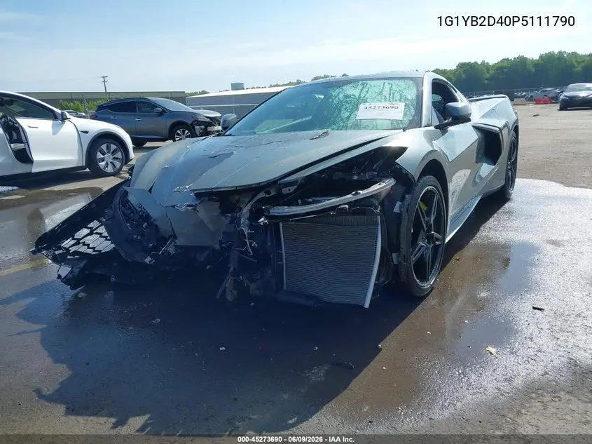 2023 Chevrolet Corvette Stingray Rwd 2Lt VIN: 1G1YB2D40P5111790 Lot: 45273690