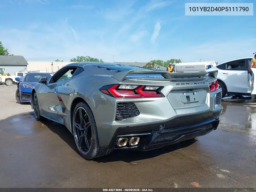 2023 Chevrolet Corvette Stingray Rwd 2Lt VIN: 1G1YB2D40P5111790 Lot: 45273690