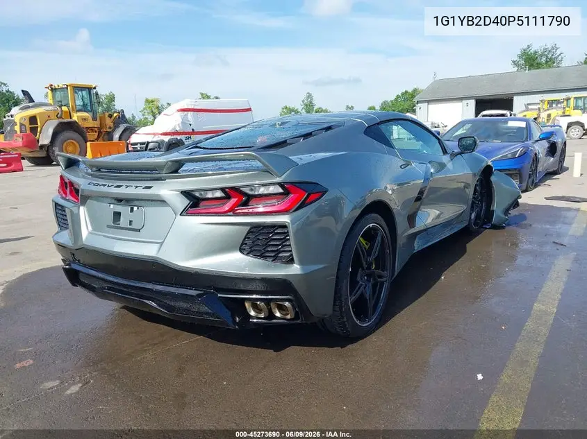2023 Chevrolet Corvette Stingray Rwd 2Lt VIN: 1G1YB2D40P5111790 Lot: 45273690