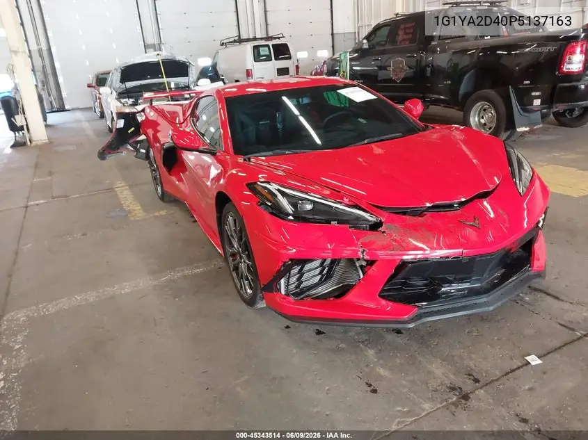 2023 Chevrolet Corvette Stingray Rwd 1Lt VIN: 1G1YA2D40P5137163 Lot: 45343514
