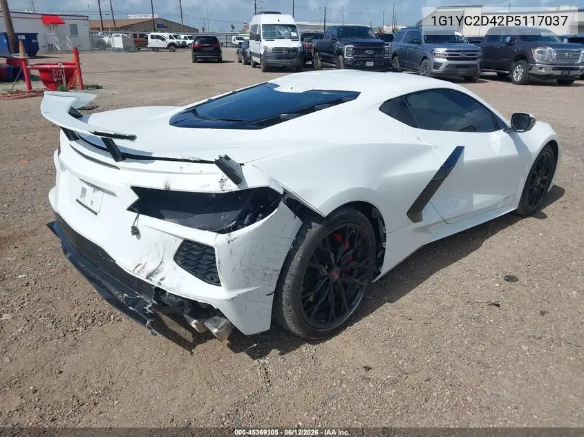 2023 Chevrolet Corvette Stingray Rwd 3Lt VIN: 1G1YC2D42P5117037 Lot: 45369305